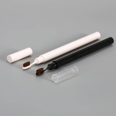 Black slim dual-use empty eyebrow pencil tube with brush custom cosmetic packaging