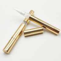 2ml 4ml Empty Aluminum Cosmetic Gold Twist Pen Lip Gloss Tubes With Brush Applicator